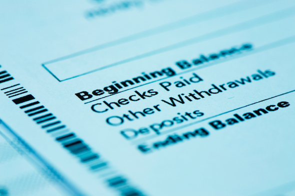 An image showing a portion of a statement for a bank account.