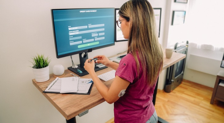 A woman reviews how to protect her bank account.