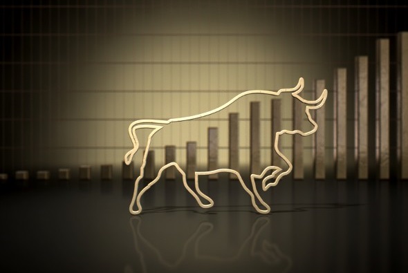 A bull market describes a trend where a market or an index is moving in a positive direction.