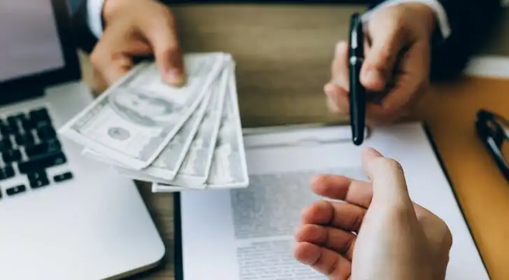 Closeup of a refinance deal.