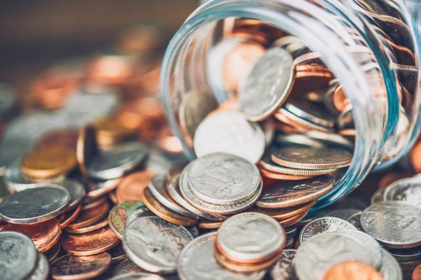 A jar of loose change.