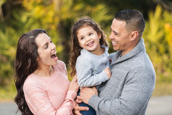 Parents with their child. You can claim a child as a dependent as long as no one else can claim them as a dependent.