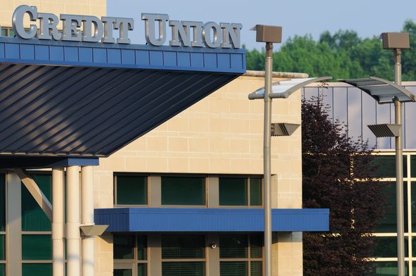 Close up of a credit union branch.