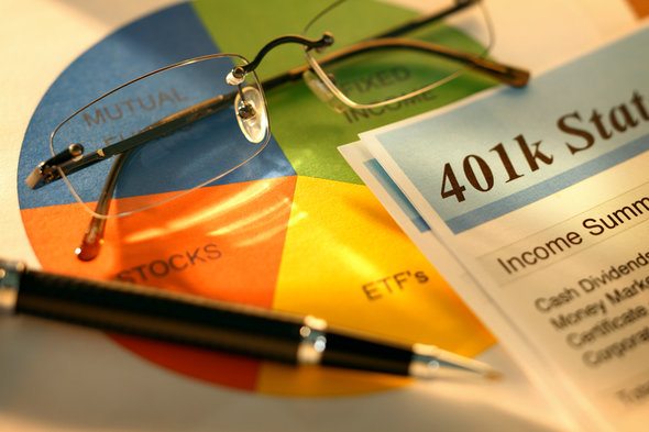 A close-up of a 401(k) statement.
