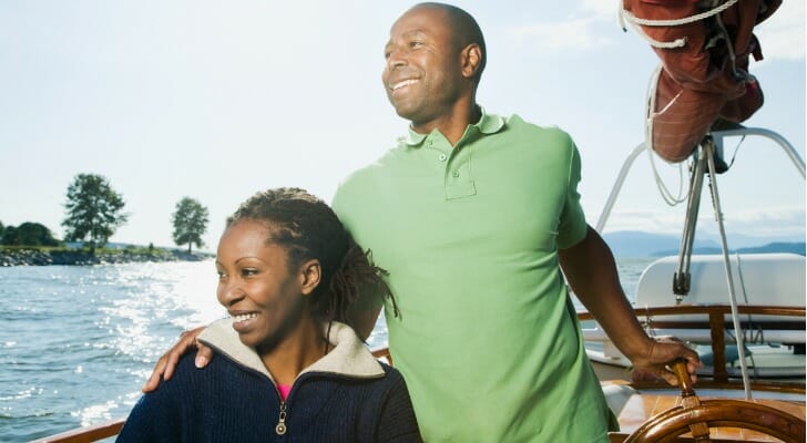 A husband and wife enjoying their retirement.