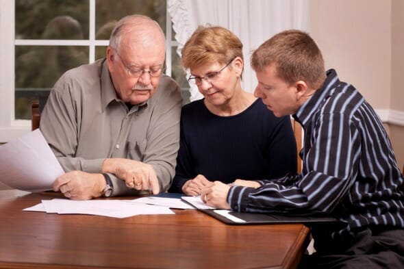 A family reviewing a revocable living trust.
