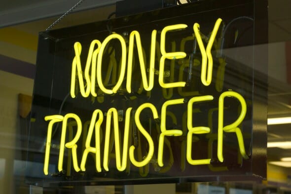 A money transfer sign.