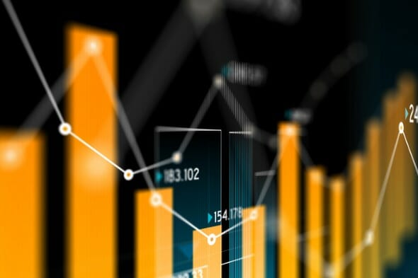 Close-up of a bar chart tracking performance.