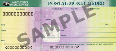 A sample of a money order.