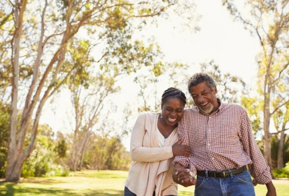 A senior couple enjoying their retirement.