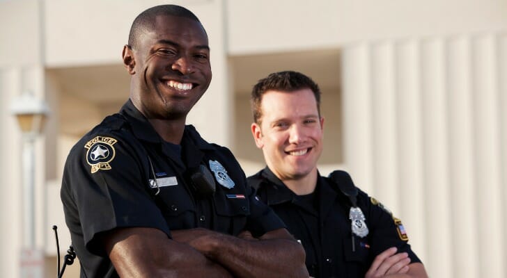 Smiling Virginia State officers, who are members of the Virginia Retirement System