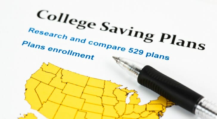 A document reading "college savings plans."
