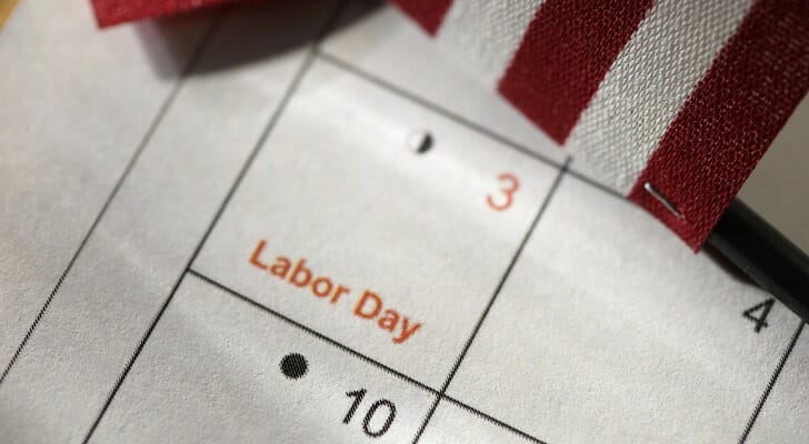 A calendar showing Labor Day.