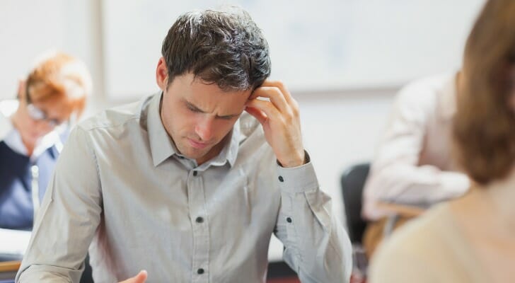 An advisor takes the Series 7 licensing exam.