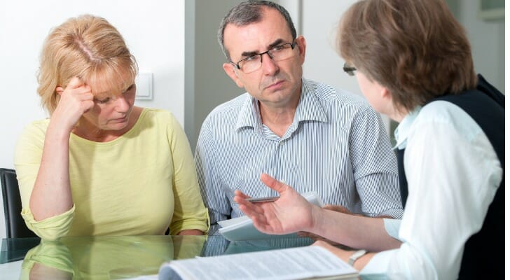 A couple discussing their estate with their executor.