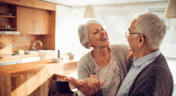 A couple discussing retirement strategies.