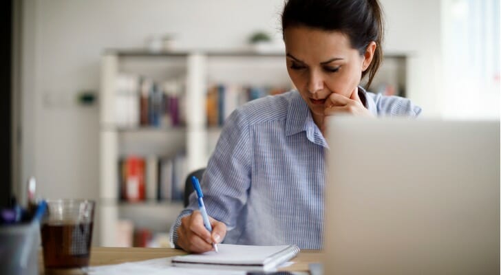 A woman deciding if a variable annuity is a good idea for her retirement plan.