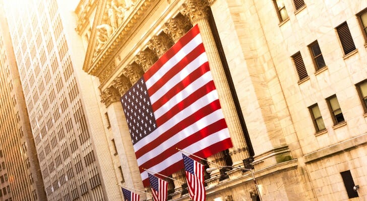 Closeup of the New York Stock Exchange.