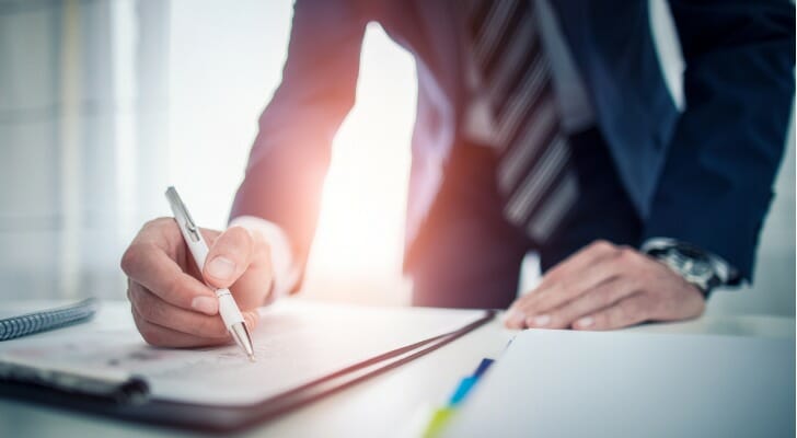 An investor reviewing a company report.