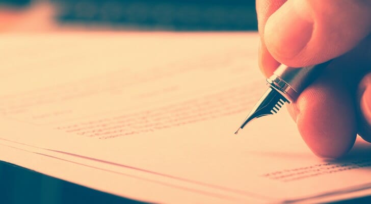 Filling out paperwork for a TOD account.