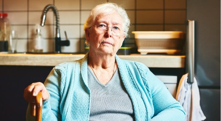 Elderly disabled woman