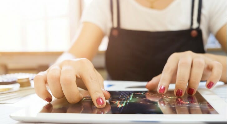 An investor reviews the S&P 500 index.