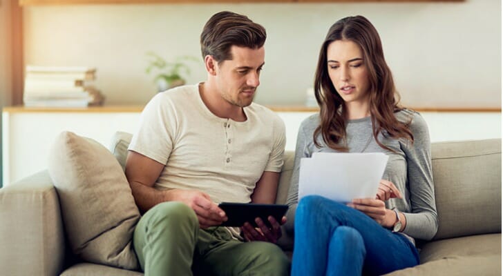 A couple discuss what is a community property state.