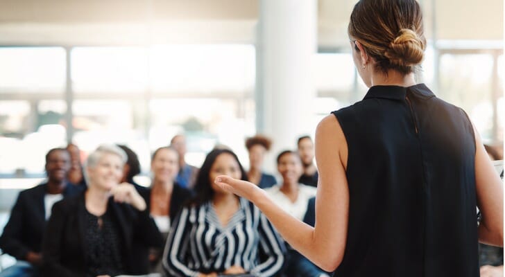 A CeFT speaking with other advisors.