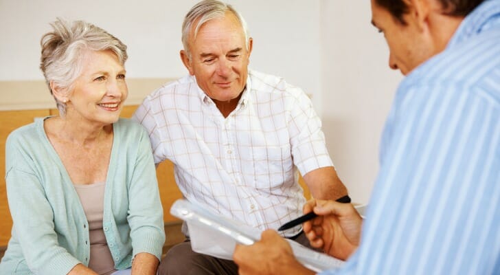 A senior couple working with a CeFT.