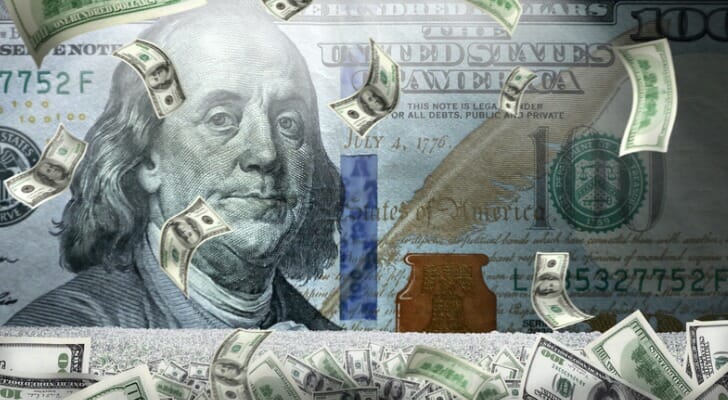 A $100 bill. Some states will also take a piece of your lottery winnings.