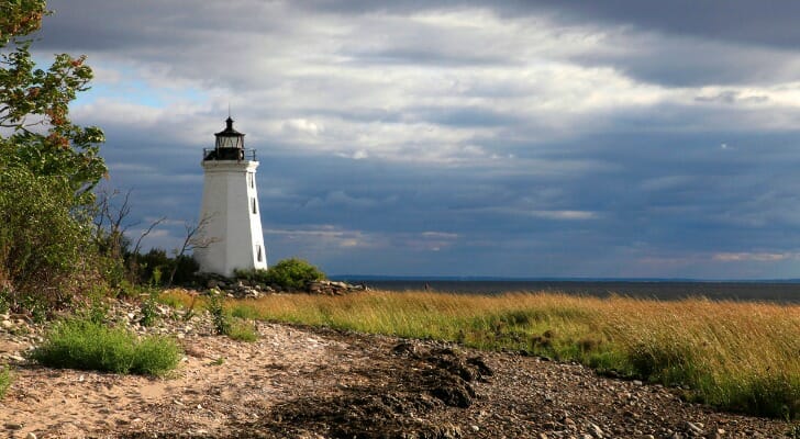 The Connecticut coastline.