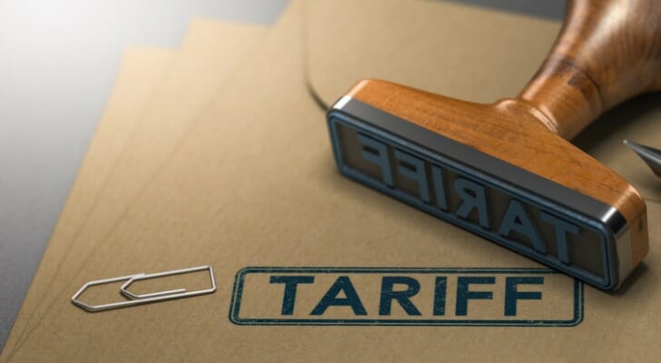 A folder stamped with the word "tariff".