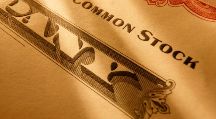 A common stock certificate.