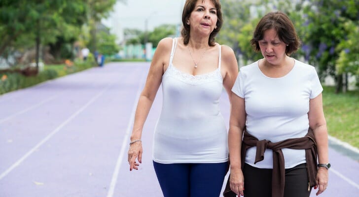 Two women take a walk, and discuss how to retire in Colombia.