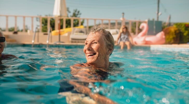 A woman enjoying retirement at 62.