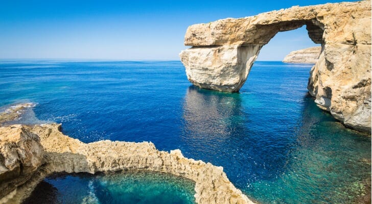 The world famous Azure Window in Malta's Gozo Island.