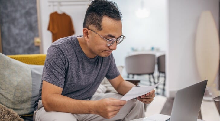 Business owner doing his taxes