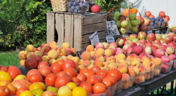 Traverse City, Mich., fruit stand