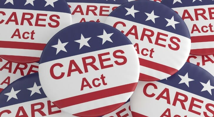 Pile of CARES Act buttons