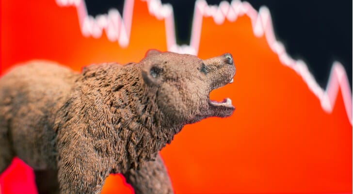 Illustration of a bear to represent a bear market.
