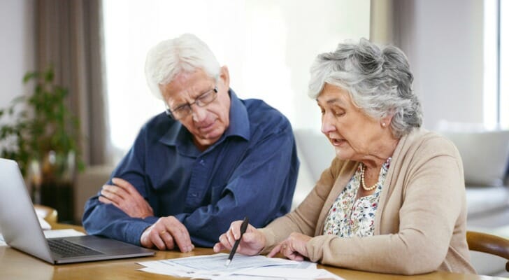 Retired couple prepares their tax returns
