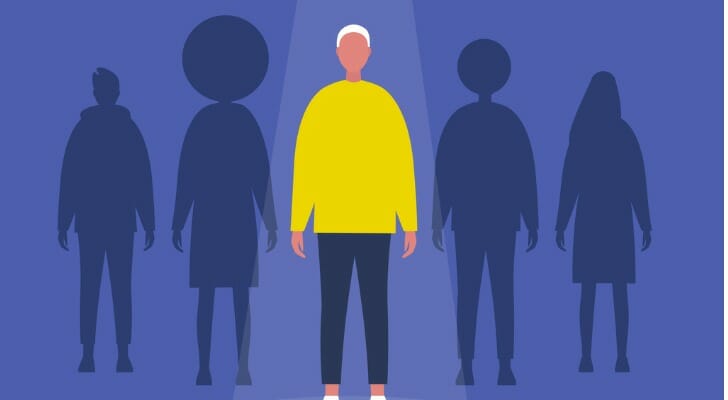 Graphic showing a key person