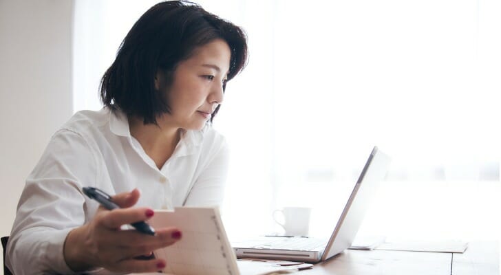 Investor studying a Form 10-K