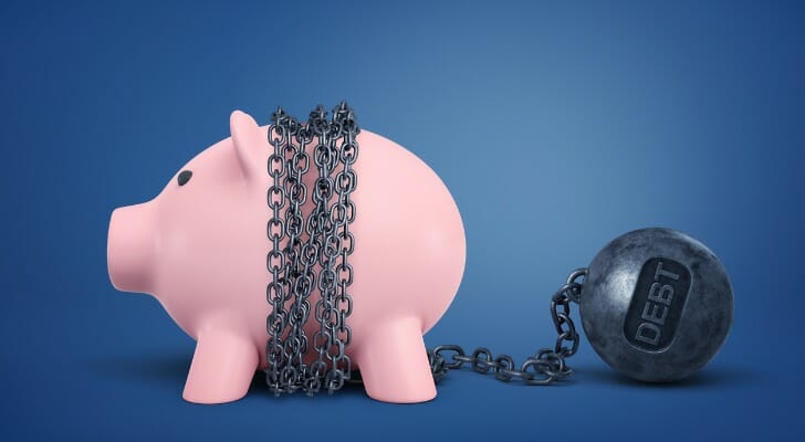 Piggy bank with chain around it