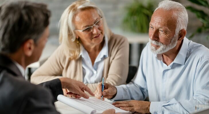 Senior couple arranging a life estate
