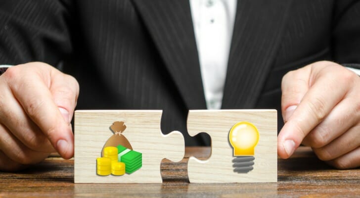 Man working on a puzzle