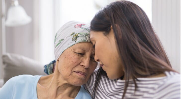 Elderly woman near death