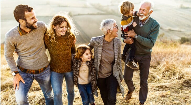 White multi-generational family