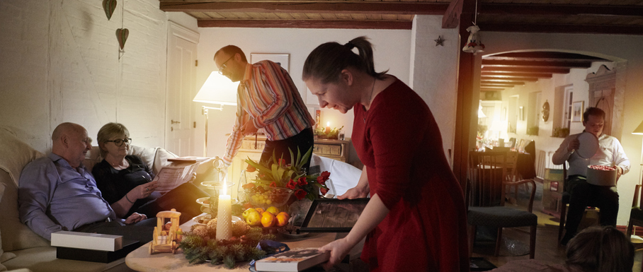 A Danish family at home.