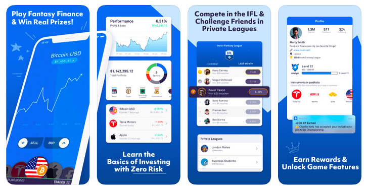 Screenshots of the Invstr interface.